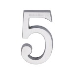 M Marcus Heritage Brass Numeral 5 - Concealed Fix 76mm